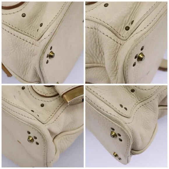 Chloe Paddington Hand Bag Leather Beige Silver - Picture 15 of 15